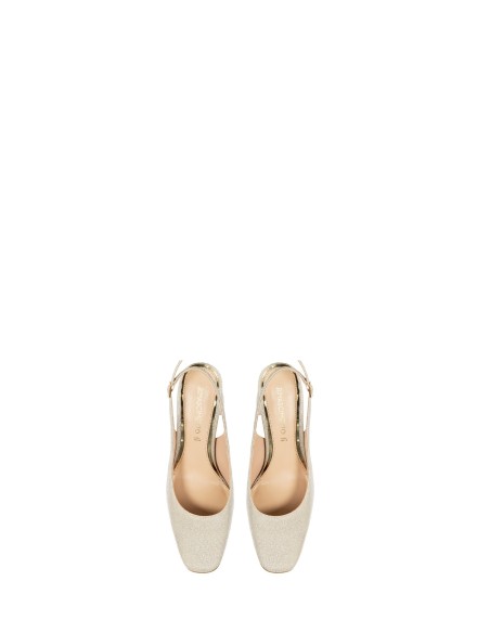 Glitter slingback pumps met hoge hak en vierkante neus Rinascimento