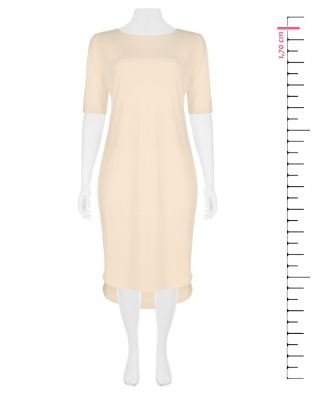 Curvy T-shirtjurk in eivorm met zichtbare naden en een onafgewerkte halslijn Rinascimento Curvy