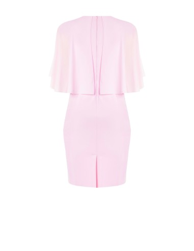 Kokerjurk van scuba-crêpe met cape-achtige mouwen van georgette, Rinascimento Curvy