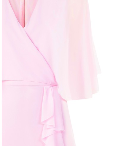 Kokerjurk van scuba-crêpe met cape-achtige mouwen van georgette, Rinascimento Curvy
