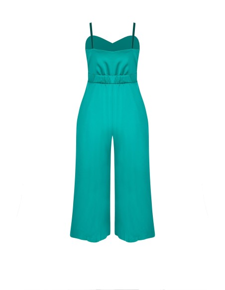 Curvy jumpsuit met gestructureerde satijnen broek en zakken Rinascimento Curvy
