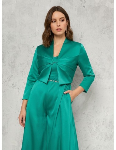 Curvy jumpsuit met gestructureerde satijnen broek en zakken Rinascimento Curvy