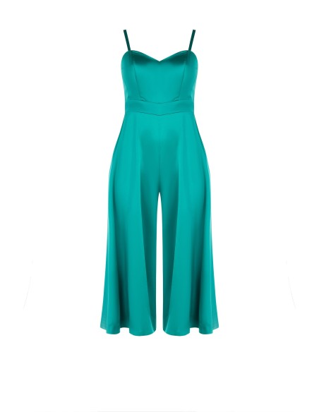 Curvy jumpsuit met gestructureerde satijnen broek en zakken Rinascimento Curvy
