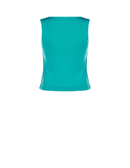 Curvy top aan de voorkant bedekt met pailletten en met een vierkante halslijn Rinascimento Curvy