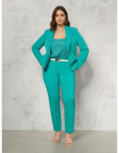 Curvy top aan de voorkant bedekt met pailletten en met een vierkante halslijn Rinascimento Curvy