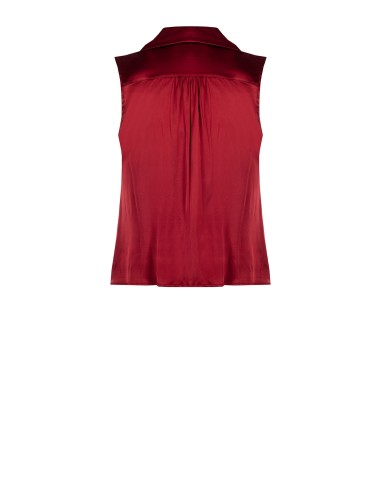 Soepelvallende satijnen Curvy-blouse met strikband en ketting aan de kraag – Rinascimento Curvy