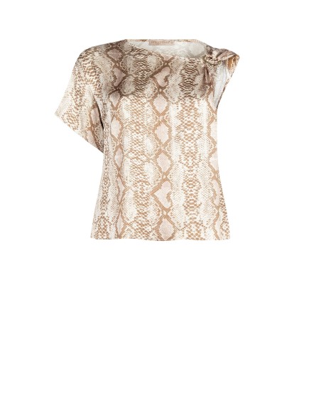 Curvy blouse van satijn met ring Rinascimento Curvy