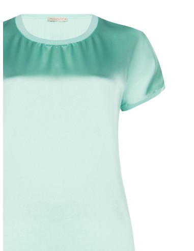 Curvy T-shirt, soepelvallend en asymmetrisch, met satijn aan de voorkant en viscose aan de achterkant, Rinascimento Curvy