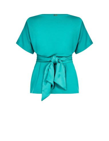 Curvy oversized T-shirt met lange satijnen ceintuur met korsetlook Rinascimento Curvy
