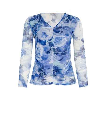 Aansluitende curvy-top van gerimpelde tule Rinascimento Curvy