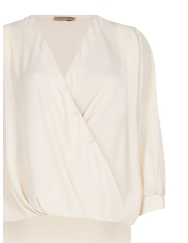 Asymmetrische soepelvallende curvy blouse van georgette Rinascimento Curvy