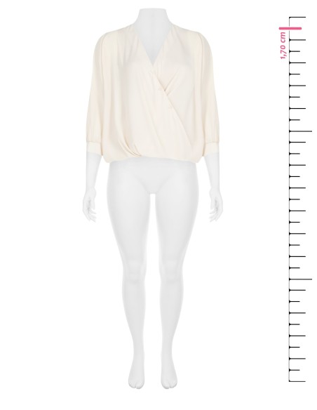 Asymmetrische soepelvallende curvy blouse van georgette Rinascimento Curvy