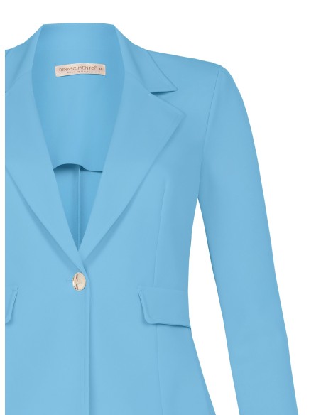 Rinascimento Curvy blazer met 1 gouden knoop