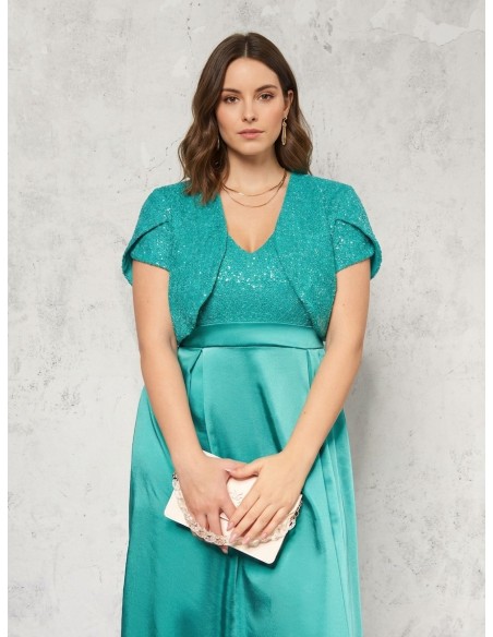 Curvy bolero-schouderbedekker, bedekt met pailletten, Rinascimento Curvy