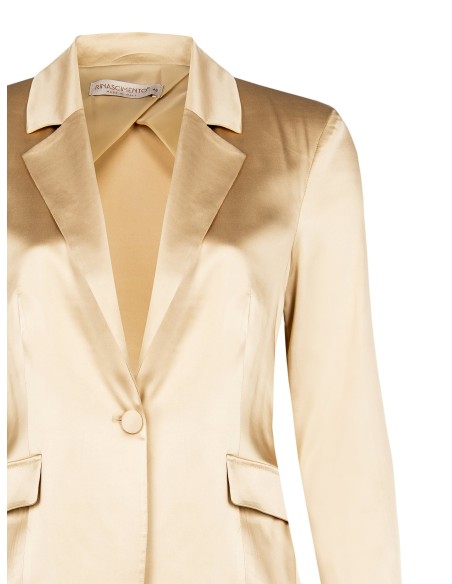 Getailleerde blazer met één knoop van satijn – Rinascimento Curvy