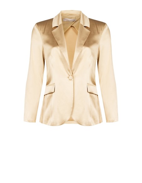 Getailleerde blazer met één knoop van satijn – Rinascimento Curvy