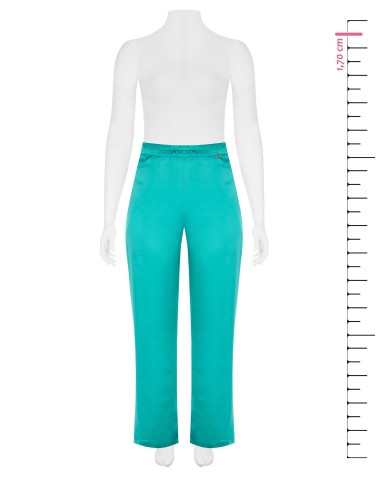 Curvy-broek van satijn aan de voorkant en viscose aan de achterkant – Rinascimento Curvy