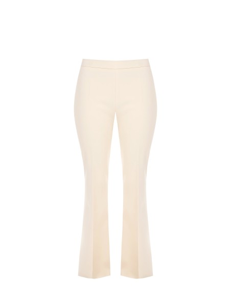 Curvy broek met wijde pijpen van technische stof en zijrits van Rinascimento