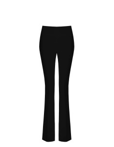 Rinascimento broek met wijde pijpen van technische stof en hoge tailleband