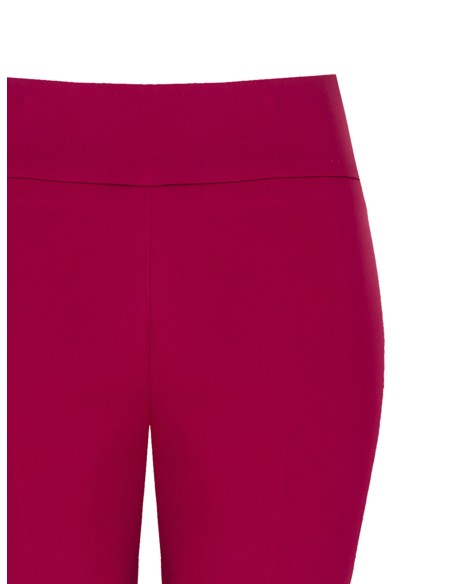 Rinascimento broek met wijde pijpen van technische stof en hoge tailleband