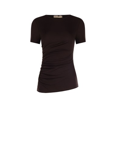Stretchblouse in boxy model met drapering aan de zijkant Rinascimento