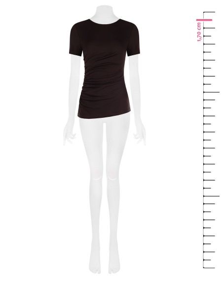 Stretchblouse in boxy model met drapering aan de zijkant Rinascimento
