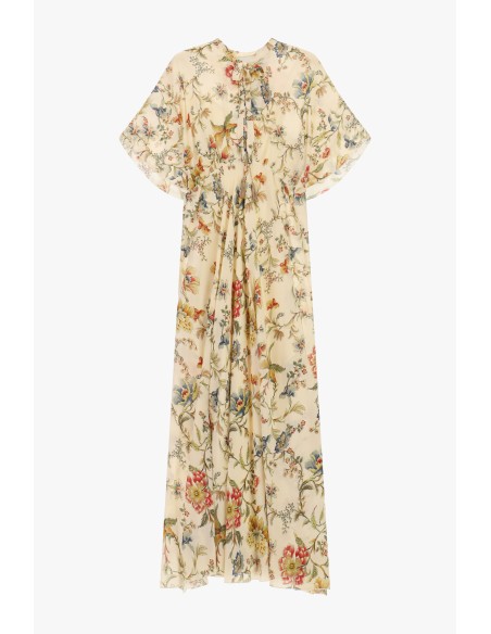 Lange jurk met bloemenprint en wijde mouwen Dixie