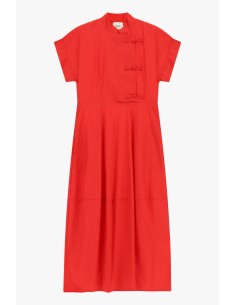 Lange jurk met korte mouwen en knoopsluiting Dixie 2