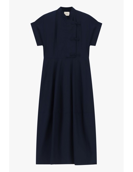 Lange jurk met korte mouwen en knoopsluiting Dixie