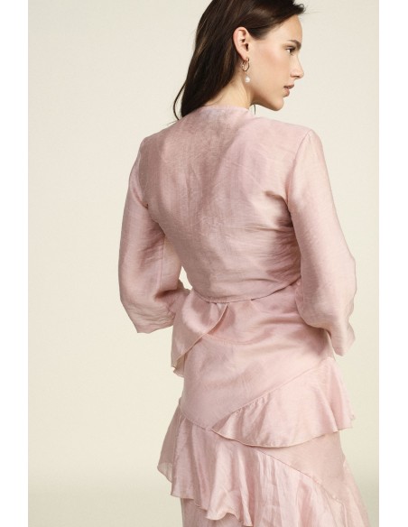 Blouse met frontknoop en 3/4-mouwen Dixie