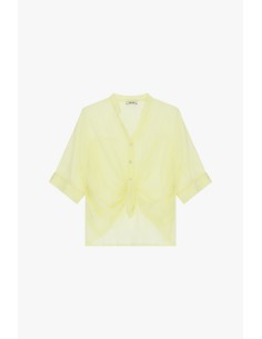 Cropped blouse met knoopdetail aan de voorkant en omgeslagen mouwen van Dixie 2