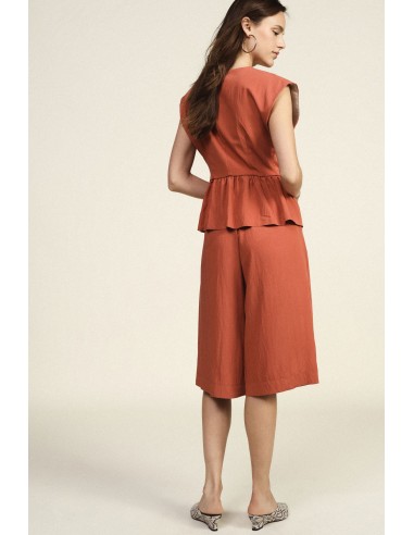 Dixie Bermuda met hoge taille, plooien en zijzakken
