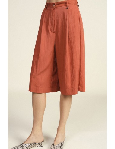 Dixie Bermuda met hoge taille, plooien en zijzakken