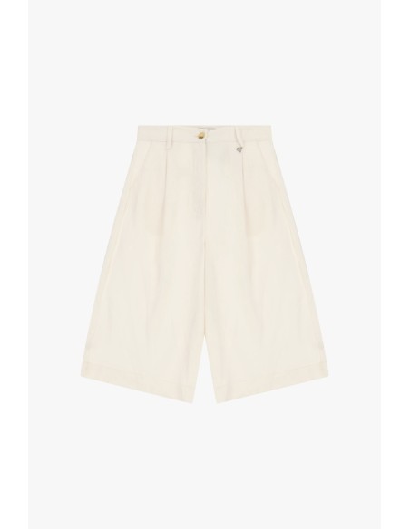Dixie Bermuda met hoge taille, plooien en zijzakken