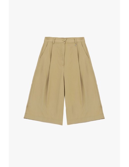 Dixie Bermuda met hoge taille, plooien en zijzakken