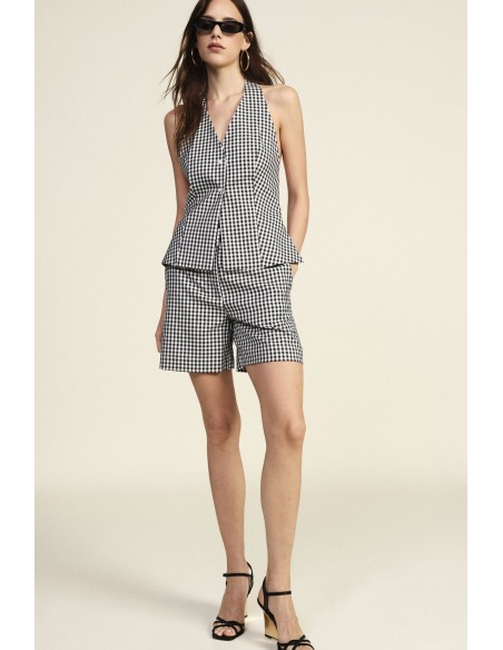 Dixie geruite shorts met normale pasvorm en middelhoge taille