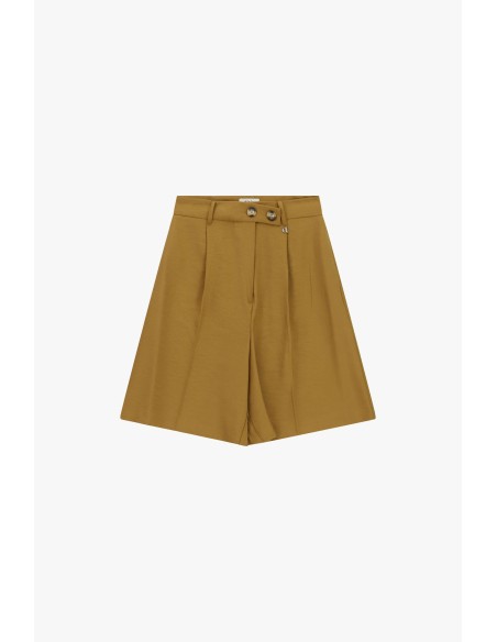 Short met hoge taille, plooien en dubbele knoop Dixie