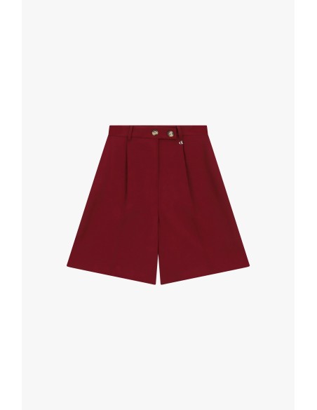Short met hoge taille, plooien en dubbele knoop Dixie