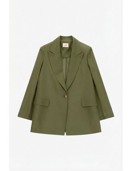 Dixie blazer met enkele knooprij en opgestikte zakken aan de voorkant