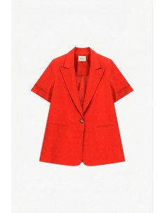 Dixie blazer met korte mouwen, enkele rij knopen en paspelzakken 2