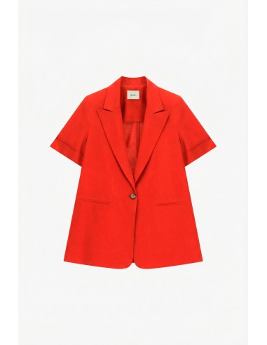 Dixie blazer met korte mouwen, enkele rij knopen en paspelzakken