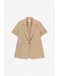 Dixie blazer met korte mouwen, enkele rij knopen en paspelzakken