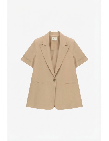 Dixie blazer met korte mouwen, enkele rij knopen en paspelzakken