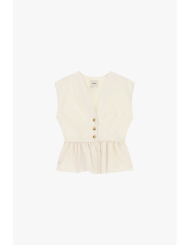 Kort gilet met knopen en gerimpelde volant Dixie