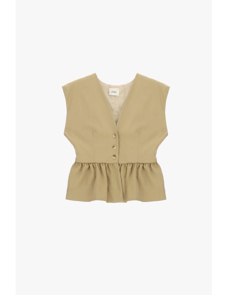 Kort gilet met knopen en gerimpelde volant Dixie