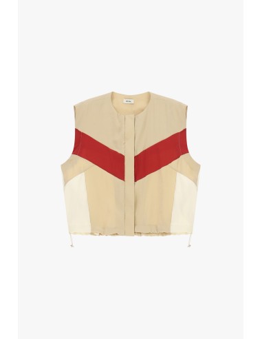 Kort vest met colorblockmotief en trekkoord van Dixie