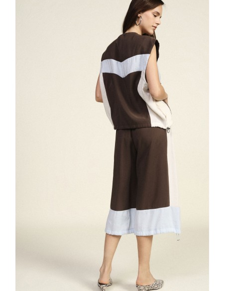 Wijde bermudashorts met colorblockdetails en trekkoord Dixie