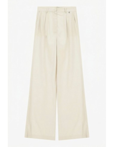 Dixie broek met hoge taille, wijde pijpen en plooien