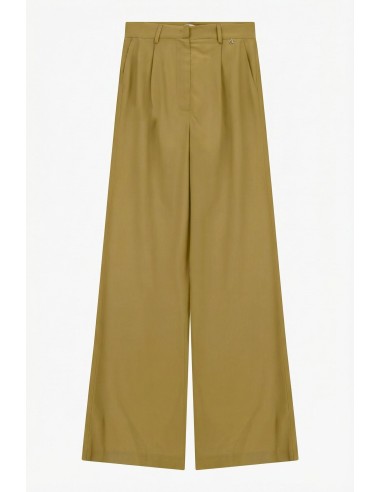 Dixie broek met hoge taille, wijde pijpen en plooien