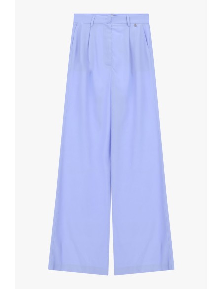 Dixie broek met hoge taille, wijde pijpen en plooien